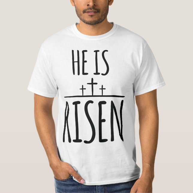 Camiseta He Is Risen Christian Happy Easter Jesus Is Lord  (Anverso)