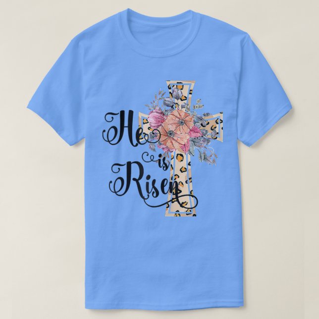Camiseta He Is Risen Cute Jesus Christian Teen Girls Mom Ea (Diseño del anverso)