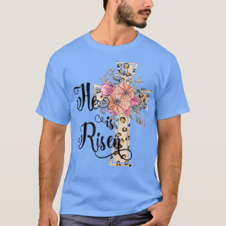 Camiseta He Is Risen Cute Jesus Christian Teen Girls Mom Ea