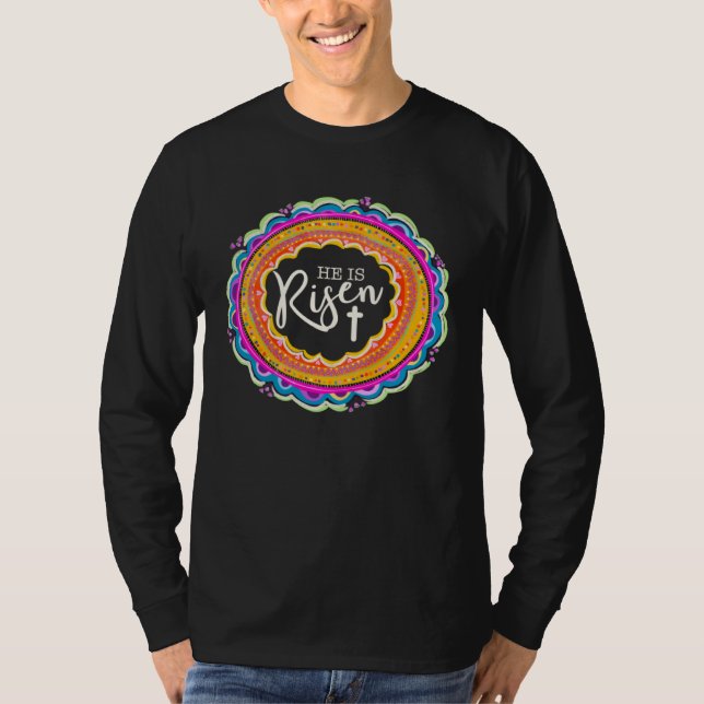 Camiseta He is Risen Easter Christian Clothing Matthew 286  (Anverso)