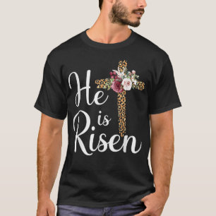 Camiseta He Is Risen Jesus Christ Cross Easter Sunday  T 