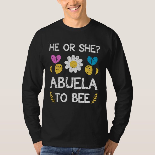 Camiseta He or she abuela to bee Future grandma to be (Anverso)