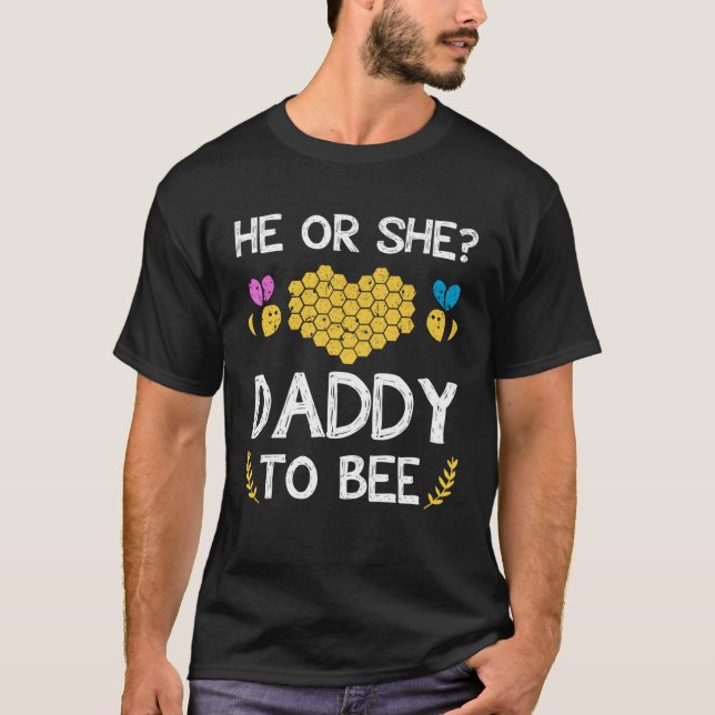 Camiseta He or she daddy to bee Future father to be (Anverso)