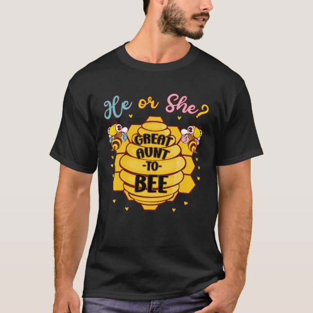 Camiseta He Or She Great Aunt To Bee Gender Baby Announceme (Anverso)
