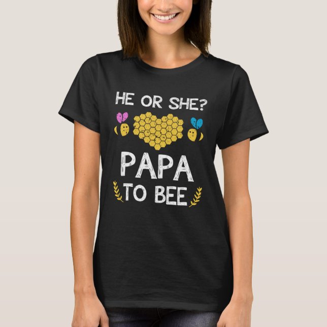 Camiseta He or she papa to bee Future grandpa to be (Anverso)