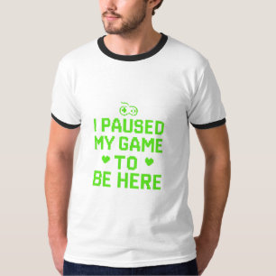 Camiseta He parado mi juego Neon Pixel Art