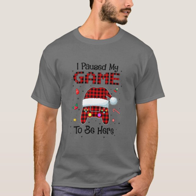 Camiseta He Pausado Mi Juego Para Estar Aquí Red Plaid Vide (Anverso)