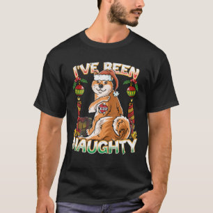 Camiseta He sido traviesa Shiba Inu Fox Dog con Santa Cla