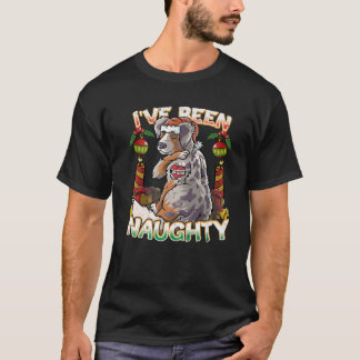 Camiseta He sido un malvado pastor australiano perro Santa 