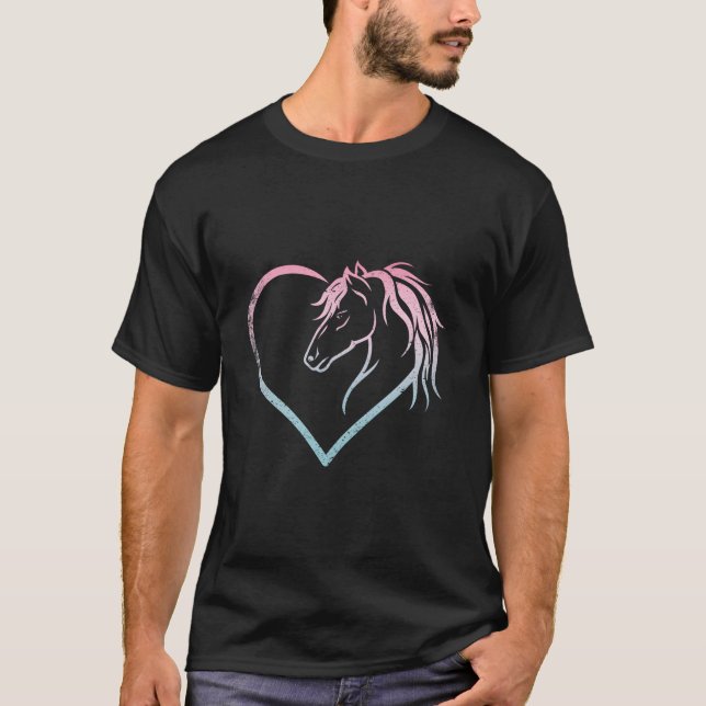 Camiseta He With Horse Head For Horseback Riding Horse (Anverso)