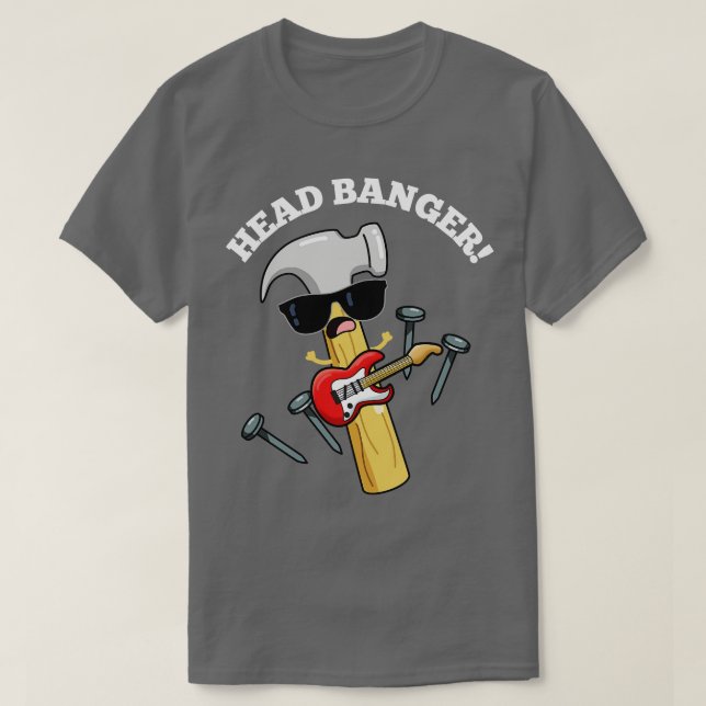 Camiseta Head Banger Funny Music Puns (Diseño del anverso)