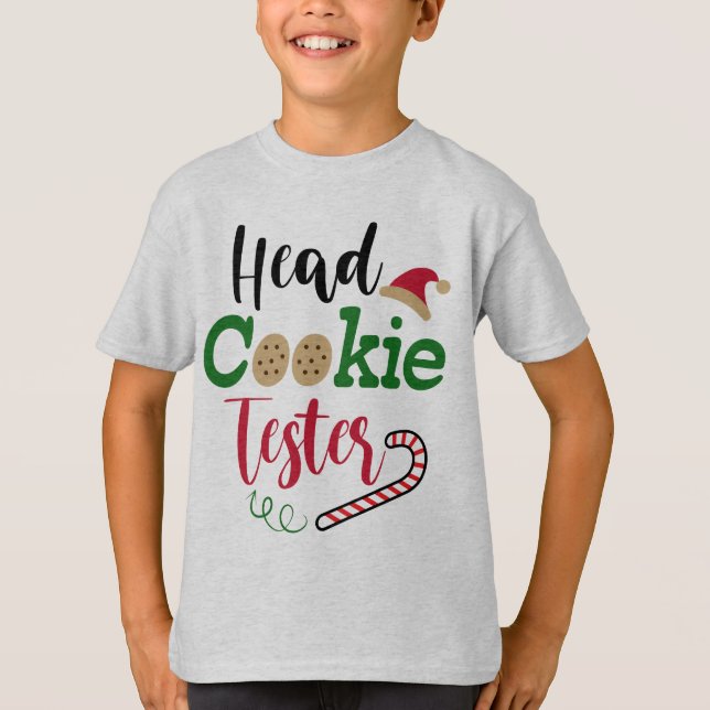 Camiseta Head Cookie Tester Funny Toddler Navidades (Anverso)