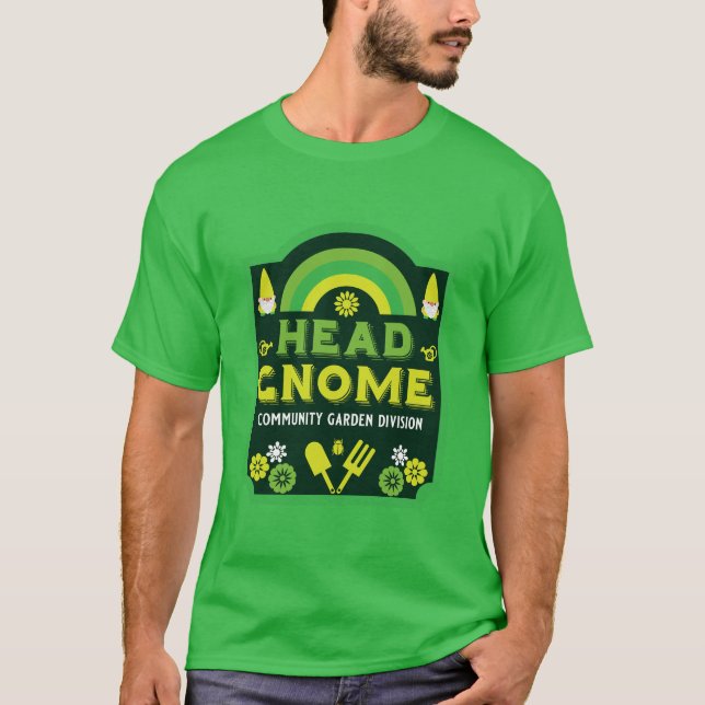 Camiseta Head Garden Gnome Community Garden (Anverso)