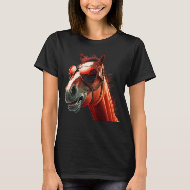 Camiseta Head Horses  Humorous Sunglasses  1 (Anverso)