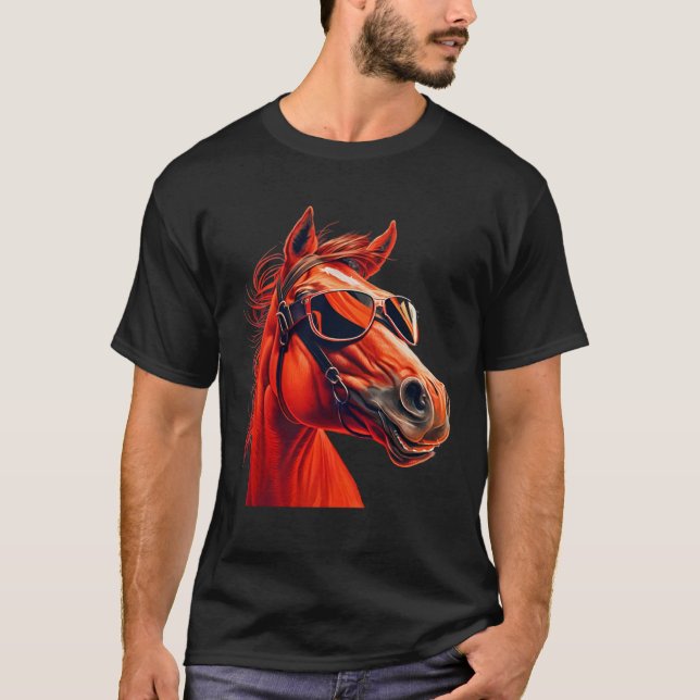 Camiseta Head Horses  Humorous Sunglasses  2 (Anverso)