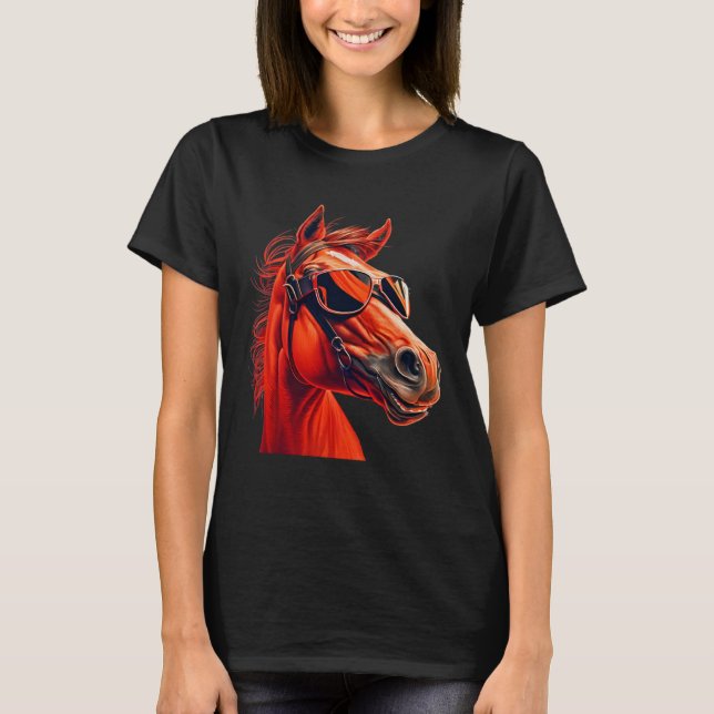 Camiseta Head Horses  Humorous Sunglasses  2 (Anverso)