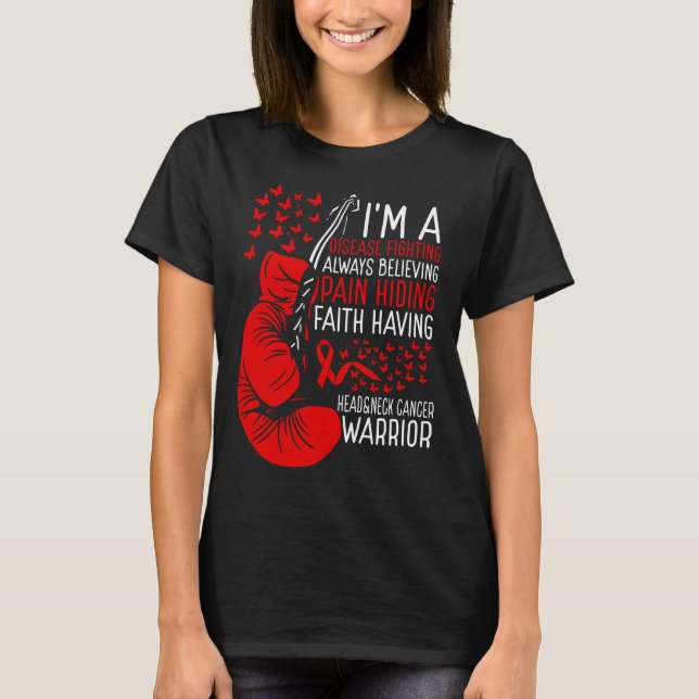 Camiseta Head&Neck Cancer Warrior Awareness Ribbon Disease (Anverso)