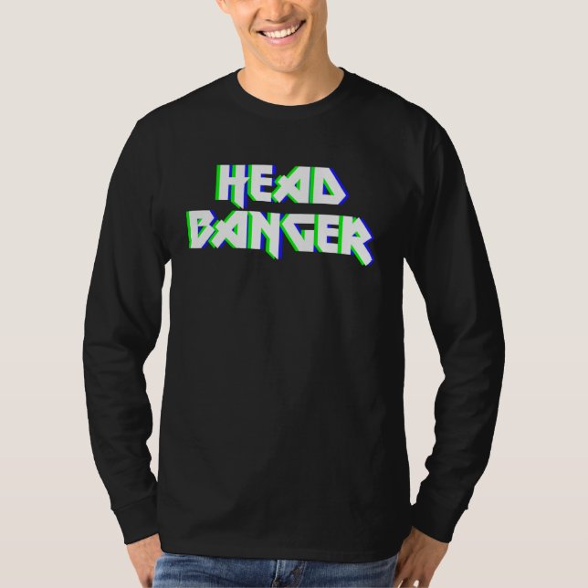 Camiseta Headbanger Dubstep Heavy Metal Rocker Techno Rave  (Anverso)