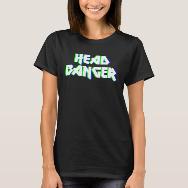 Camiseta Headbanger Dubstep Heavy Metal Rocker Techno Rave  (Anverso)