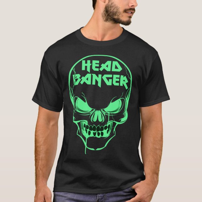 Camiseta Headbanger Heavy Metal Rocker Dubstep Techno Rave  (Anverso)