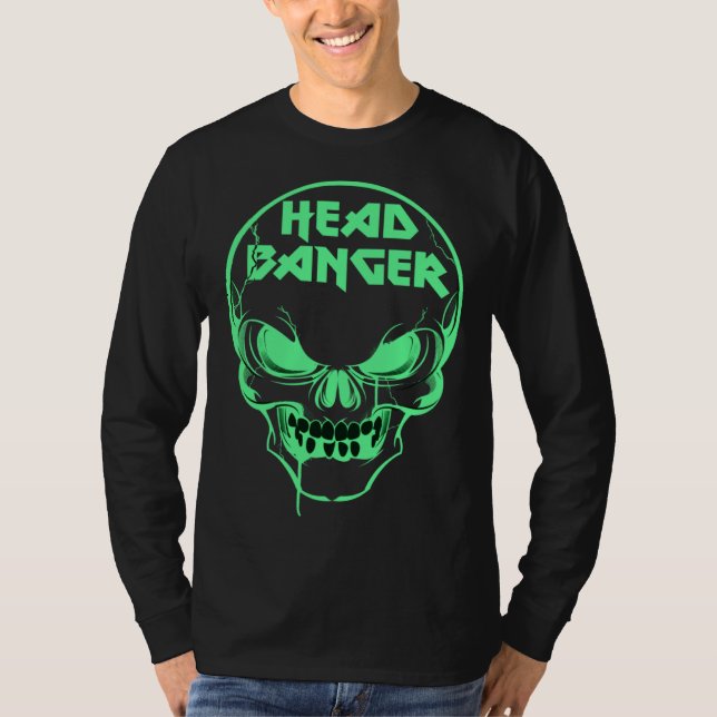 Camiseta Headbanger Heavy Metal Rocker Dubstep Techno Rave  (Anverso)
