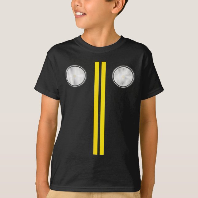 Camiseta Headlights With Road Markings Funny Halloween Cost (Anverso)