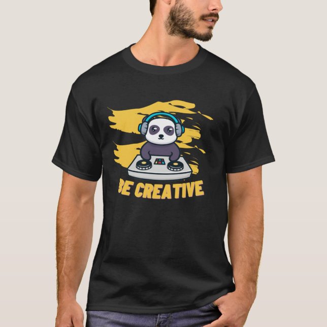 Camiseta Headphones Dj Panda Man Woman Funny Dj Idea (Anverso)