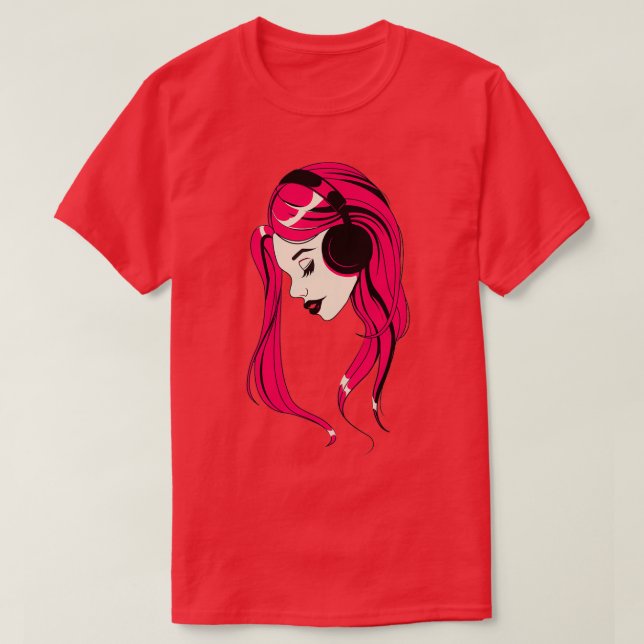 Camiseta Headphones Girl (Diseño del anverso)