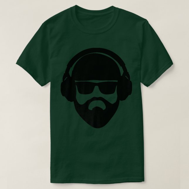 CAMISETA HEADPHONES SUNGLASSES COOL MUSIC BEARD HIPSTER  (Diseño del anverso)