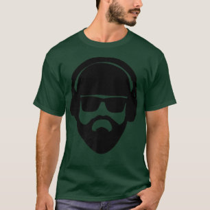 CAMISETA HEADPHONES SUNGLASSES COOL MUSIC BEARD HIPSTER