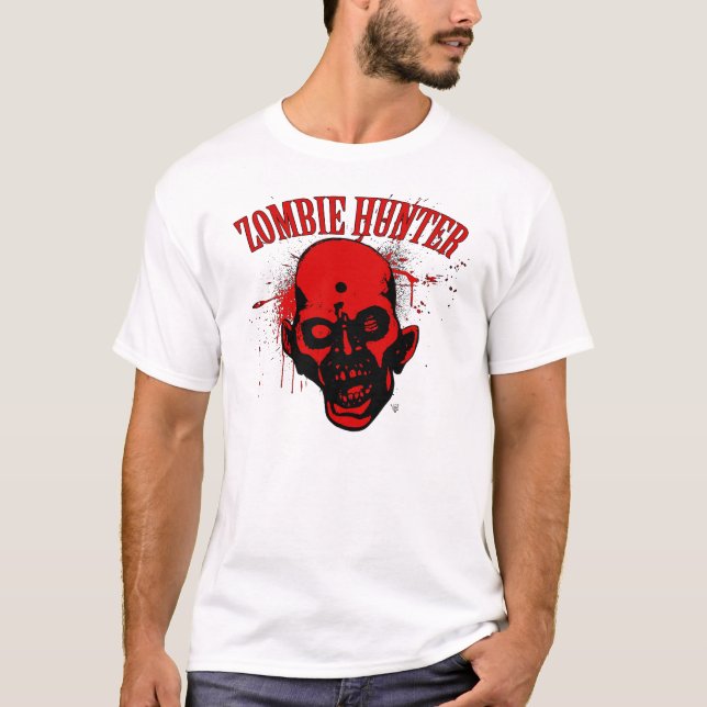 Camiseta Headshot de Red&Black del cazador del zombi (Anverso)