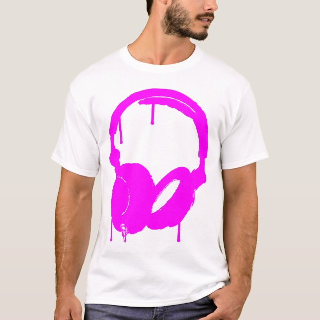 Camiseta Headyphones, rosa (Anverso)