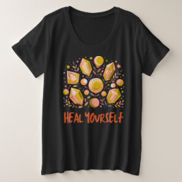 Camiseta Heal Yourself Plus Size Top de Cristal Ce