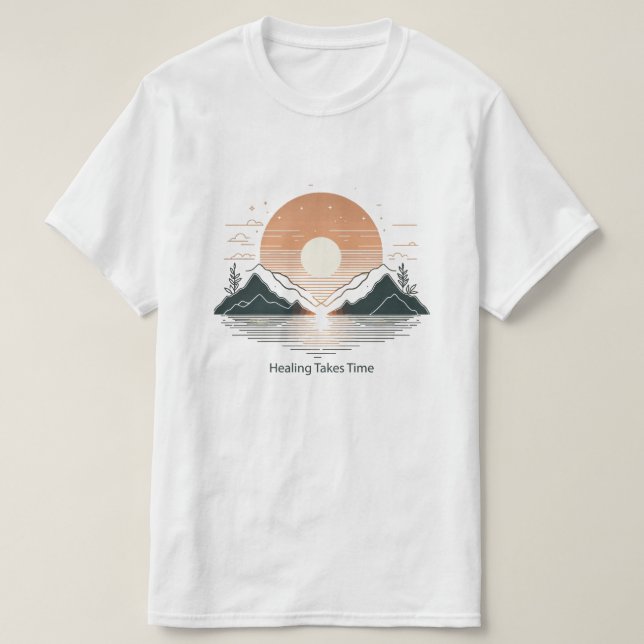 Camiseta Healing Takes Time" Minimalist T-Shirt | Lake & Mo (Diseño del anverso)
