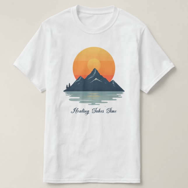 Camiseta Healing Takes Time" Script Font T-Shirt | Minimali (Diseño del anverso)
