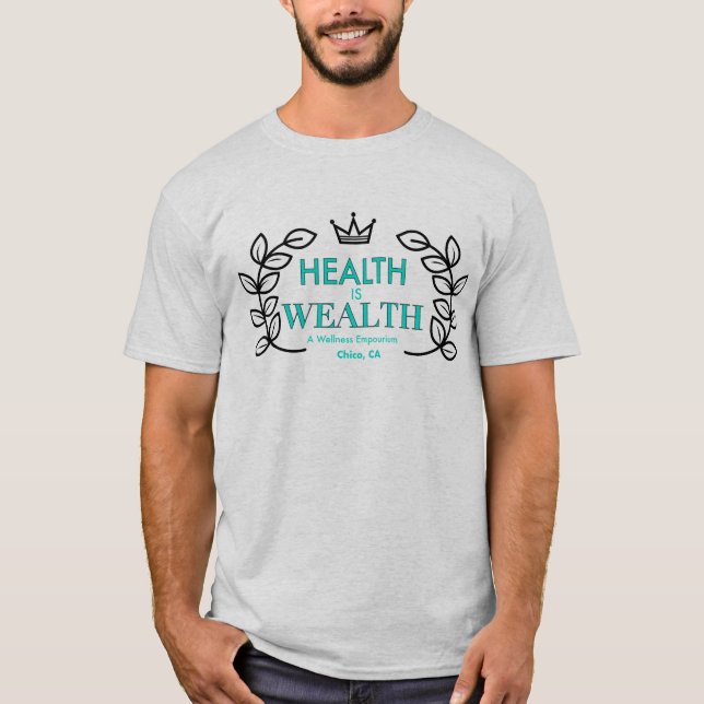 Camiseta HEALTH IS WEALTH wreath emblem T-Shirt (Anverso)