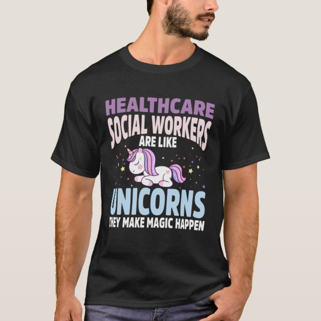Camiseta Healthcare Social Worker Unicorn Apparel Unicorns  (Anverso)