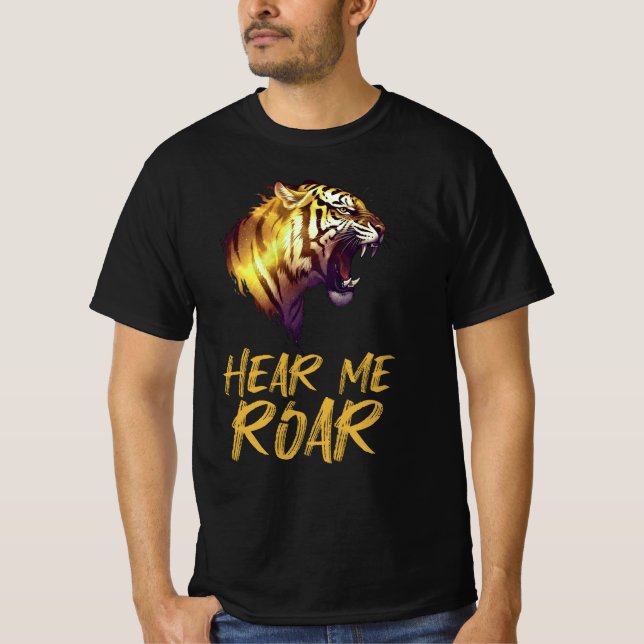 Camiseta Hear Me Roar, Tiger Head Graphic (Anverso)