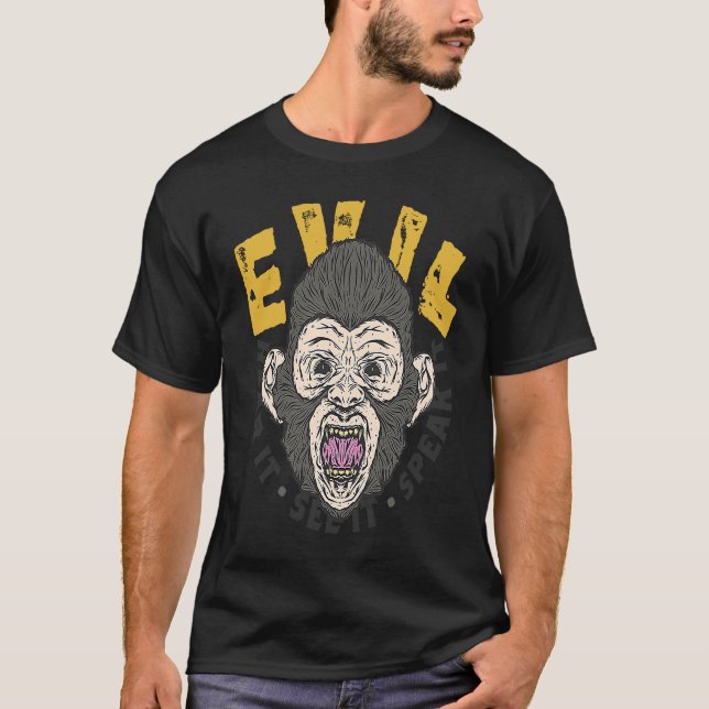 Camiseta Hear, See, Speak Evil Chimp (Anverso)