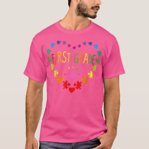 Camiseta Heart 100th Day Of 1st Grade Teacher Autism Awaren