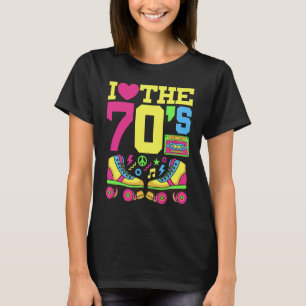 Camiseta Heart 70s 1970s Fiesta temática de moda Seventi