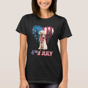 Camiseta Heart American Golden Retriever El 4 De Julio