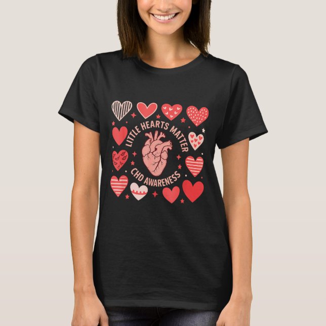 Camiseta Heart Anatomy Valentine Little Hearts Chd Awarenes (Anverso)