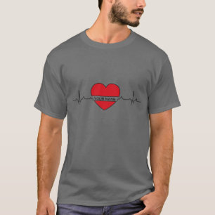 Camiseta Heart Beat Basic Dark T-Shirt tu nombre