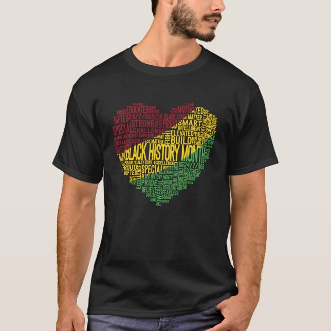 Camiseta Heart Black History Month Freedom Pride African Am (Anverso)