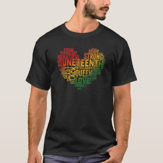 Camiseta Heart Black Junet1865 Afro Freedom African