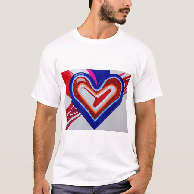 Camiseta Heart Blue Red Tshirt (Anverso)