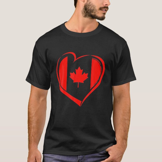 Camiseta Heart Canada Day Funny Maple Leaf Heart Canadian F (Anverso)