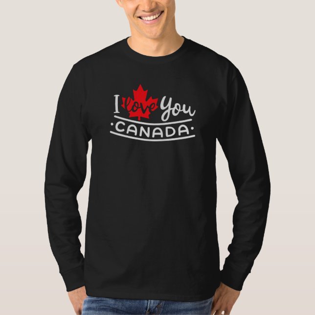 Camiseta Heart Canada Day Maple Leaf I Love You Canada (Anverso)