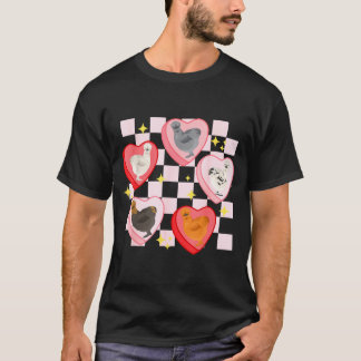 Camiseta Heart Candy Silkie Chicken Valentine Farmer Animal